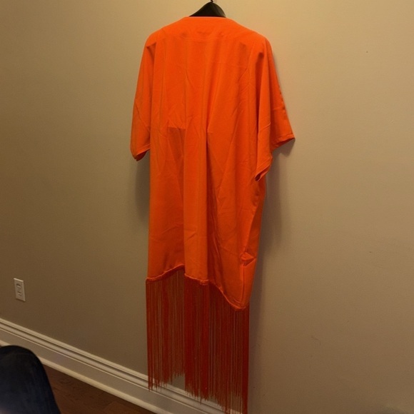 ZIXLUXE Fashion Loose Fitting half Fringe Kaftan | Coverup | maxi  V Neck dress - Picture 13 of 14